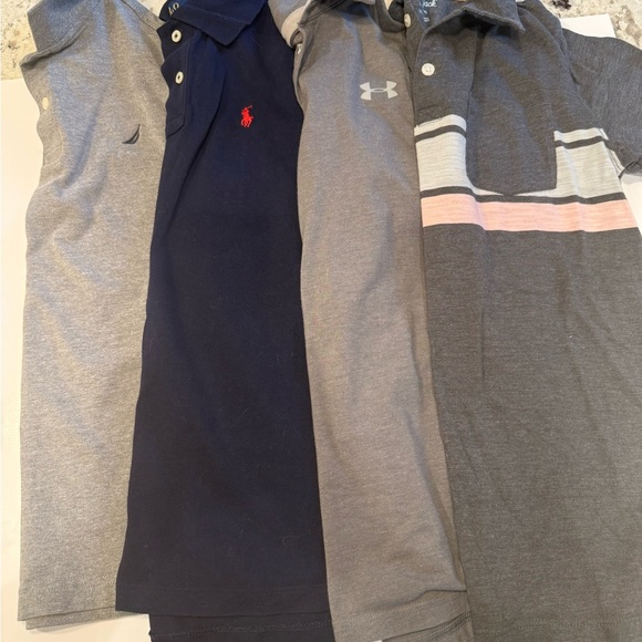 Bundle of 4 Youth Large Polo Shirts. Nautica, Ralph Lauren, UA & Cat & Jack - Picture 2 of 10